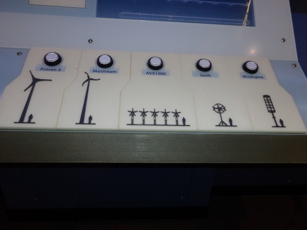 Button array with tactile turbines